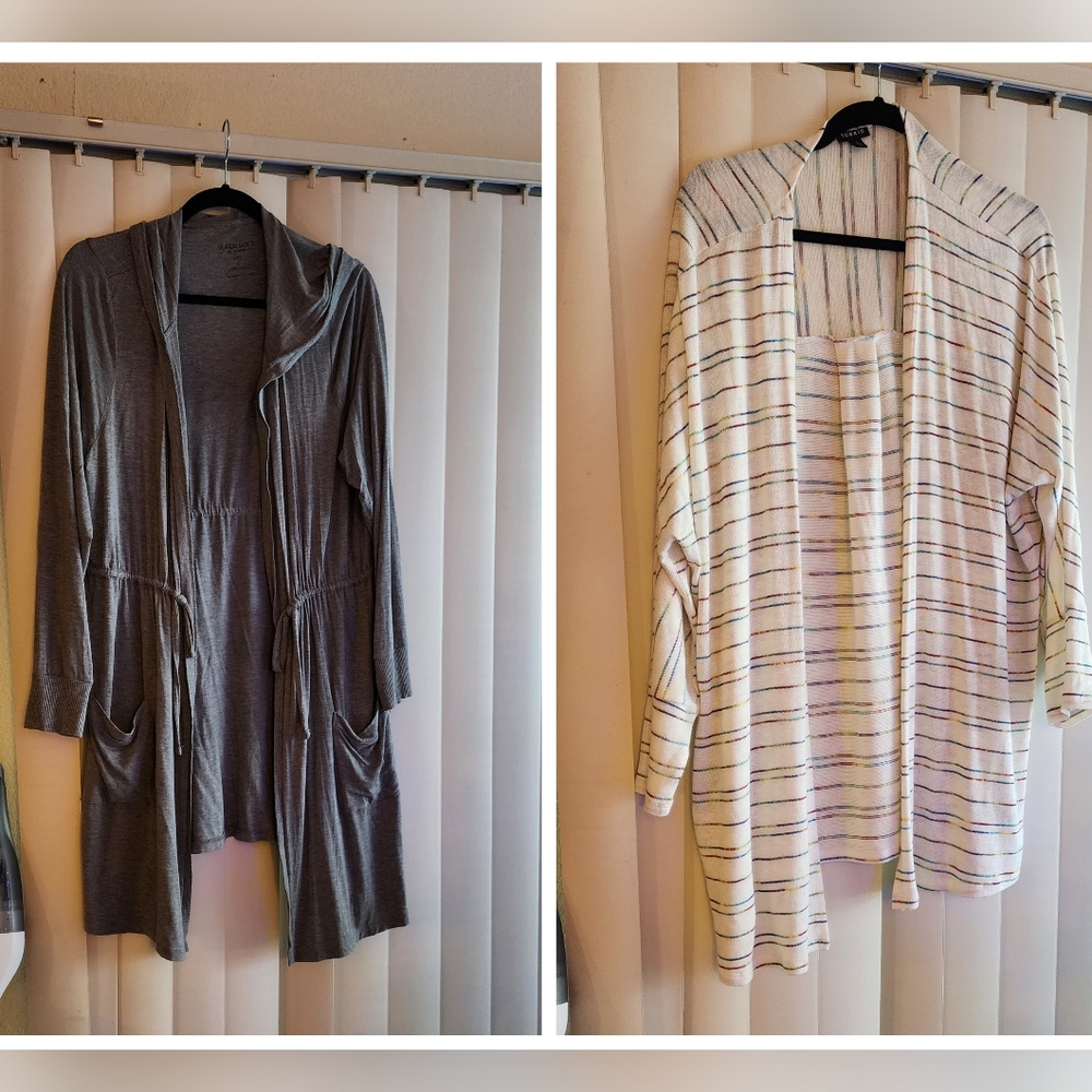 Torrid set bundle lot of 2 sweaters cardigans rainbow color and grey gray
